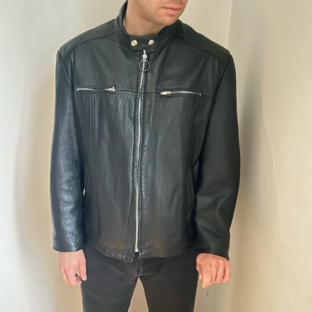 Vintage English Motorcycle Leather Jacket – Men’s  Biker Coat Classic UK style